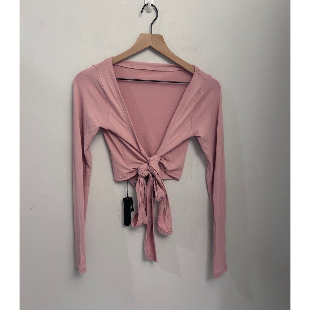 Nike Skims Stretch Knit Long Sleeve Wrap Top  Large Himalayan NWT Authentic